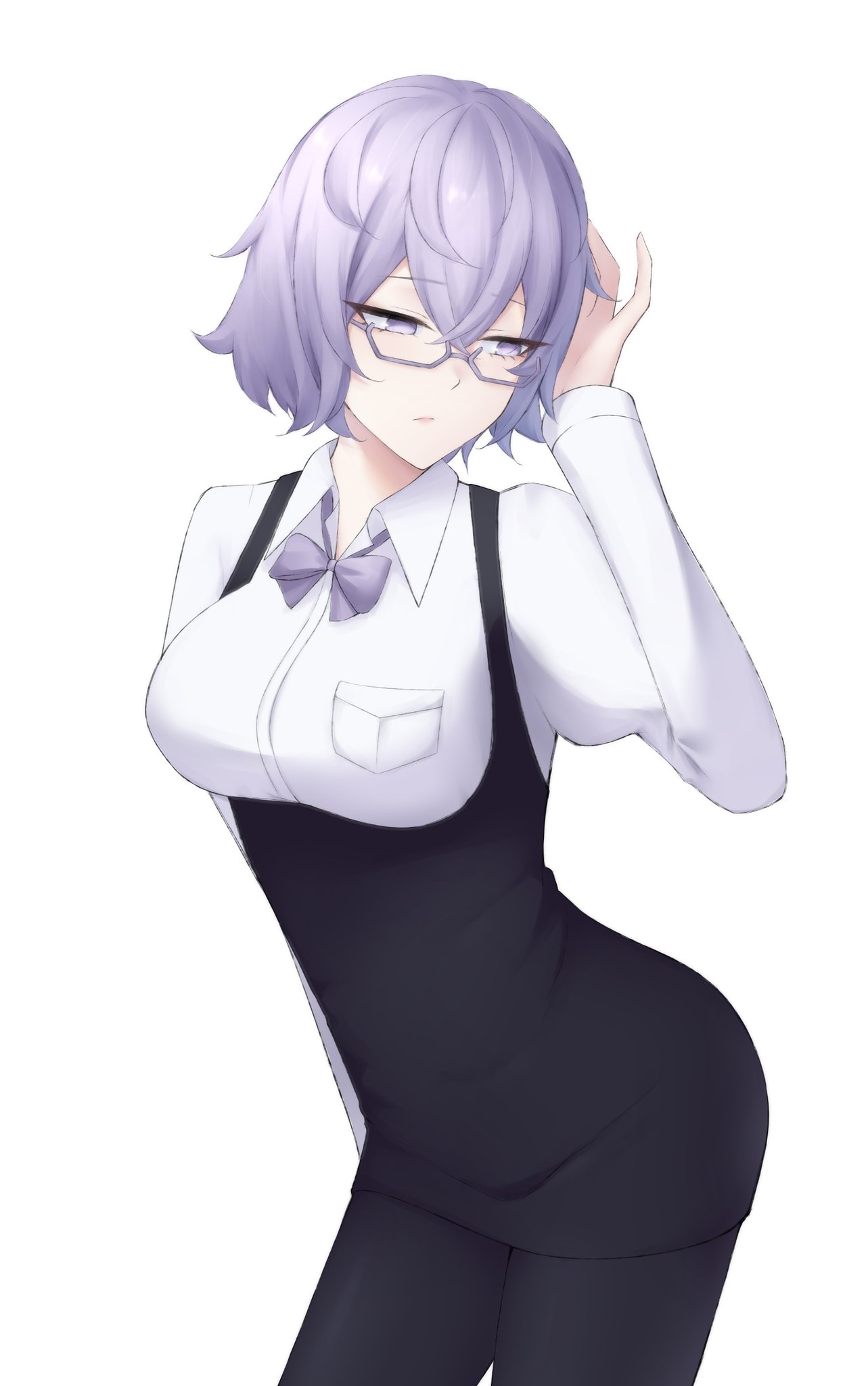 1girl, black_pantyhose, breasts, cowboy_shot, digimon, digimon_world_re:digitize, glasses, hashtag-only_commentary