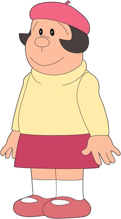 1girl, black_eyes, black_hair, closed_mouth, doraemon, full_body, gouda_jaiko, long_sleeves