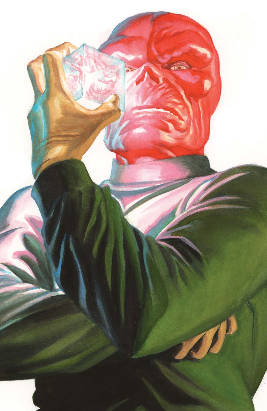 1boy, absurdres, alex_ross, arm_under_pectorals, bodysuit, captain_america_(series), colored_skin, comic_cover