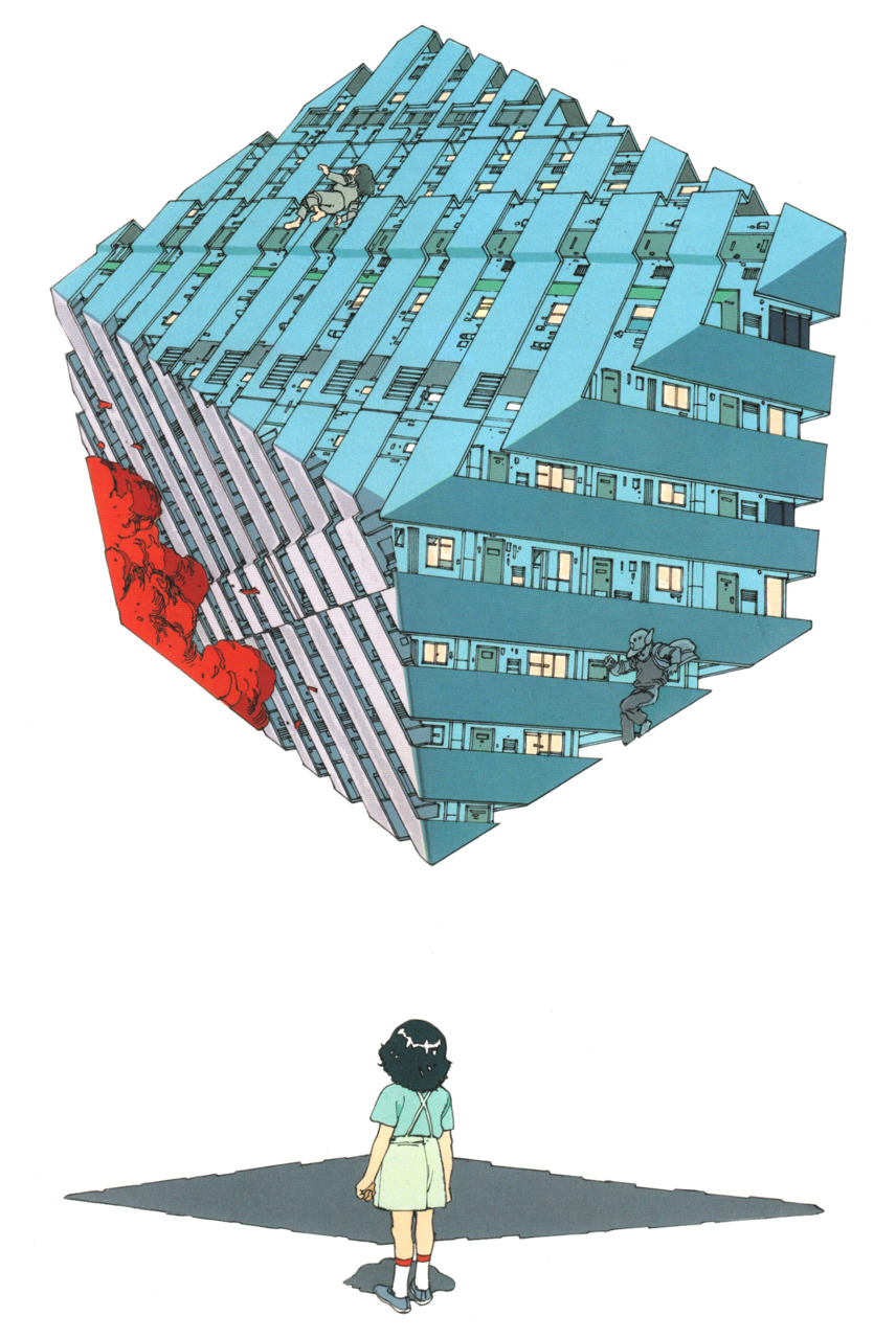 child, cube, domu, female, girl, highres, illustration, otomo_katsuhiro