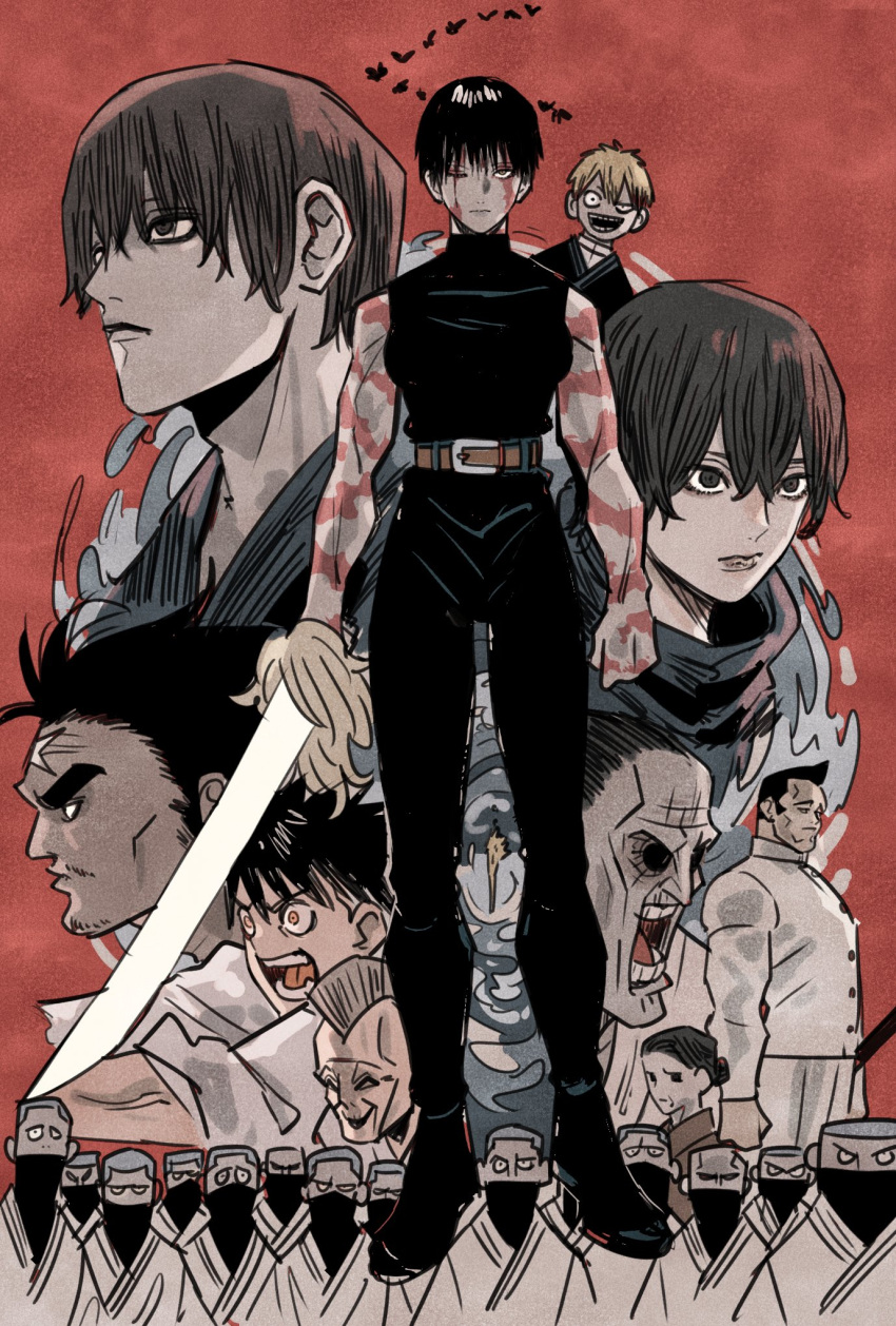 belt, character_request, check_character, dougi, flock, full_body, fushiguro_touji, high_belt