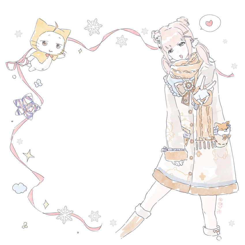 1girl, :3, ahoge, animal, animal_print, blue_bow, blue_sailor_collar, blunt_bangs