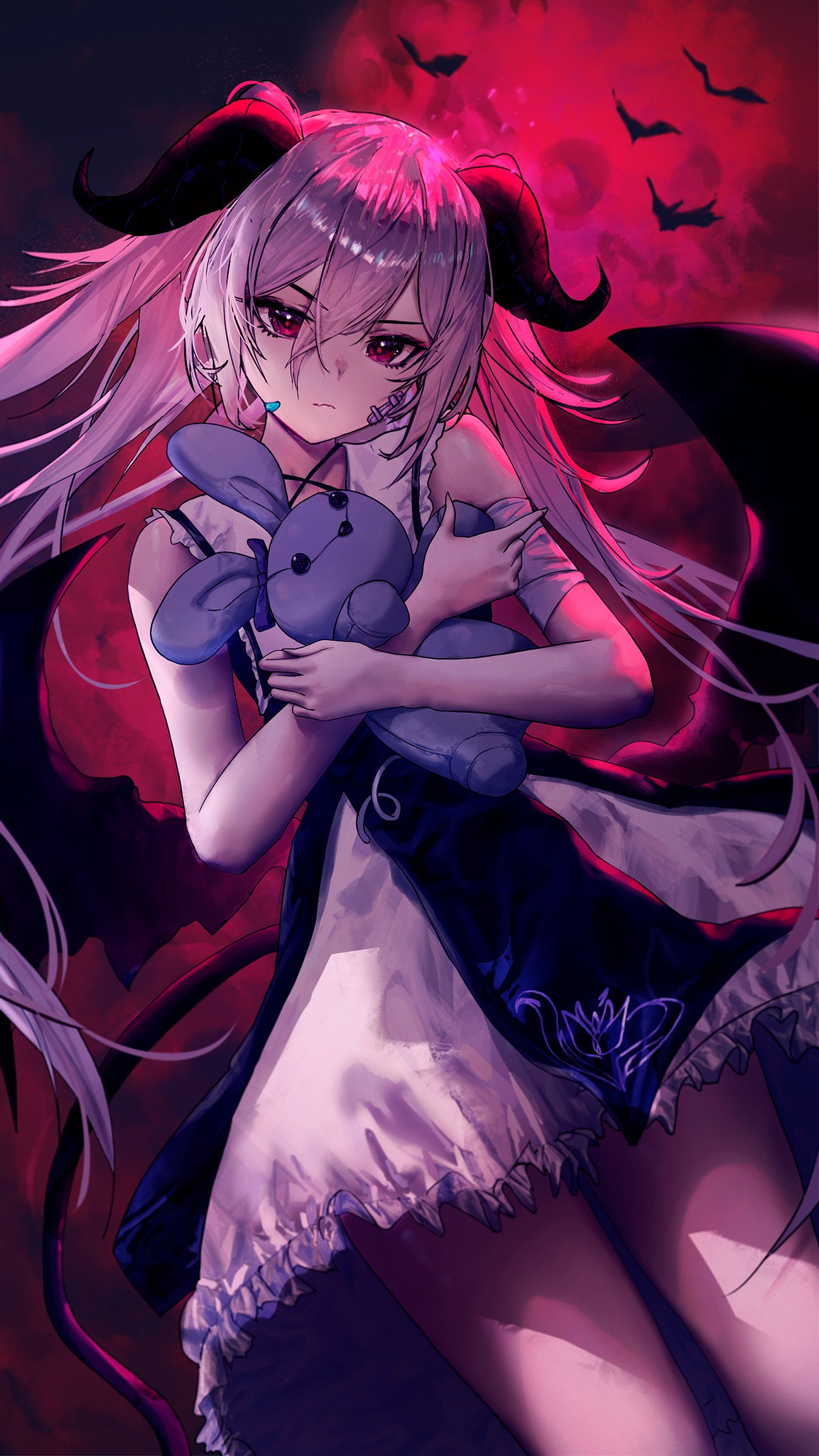 1girl, absurdres, aiko_(phase_connect), bandaid, bandaid_on_cheek, bandaid_on_face, bare_arms, bare_shoulders