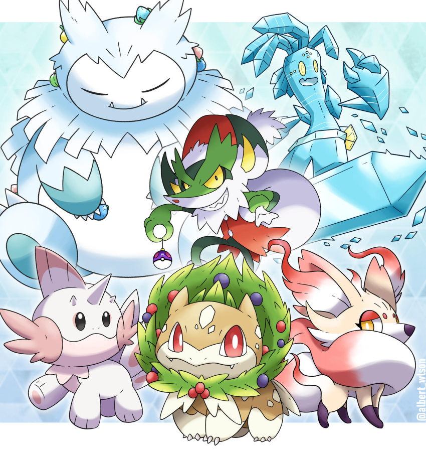 abomasnow, albrt-wlson, arboliva, bag, berry_(pokemon), bright_pupils, bulbasaur, cetoddle