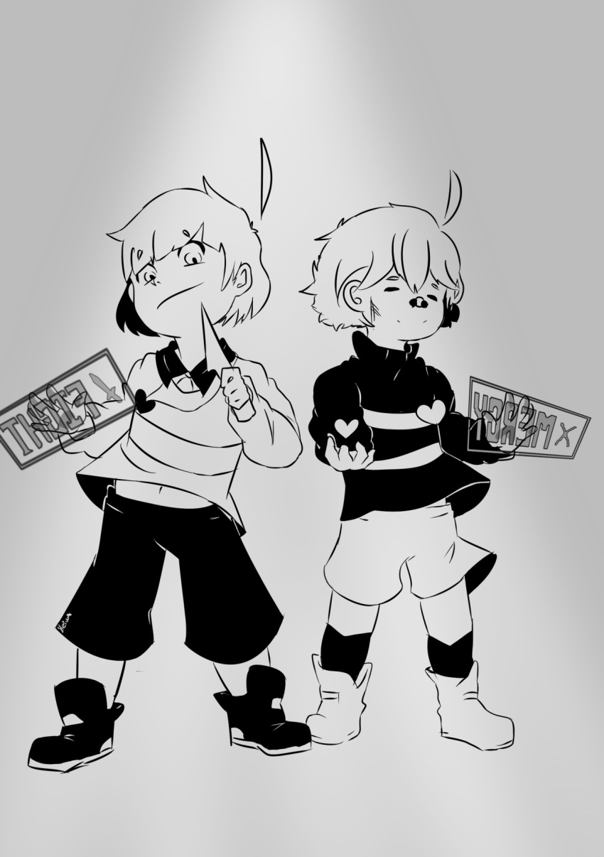 2016, 2d, 2others, ahoge, ambiguous_gender, artist_name, bandaid, bandaid_on_nose