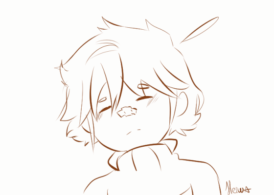 1other, 2016, 2d, ahoge, ambiguous_gender, animated, animated_gif, bandaid, bandaid_on_nose, child, commentary, cropped_shoulders, digital_media, english_commentary, frisk_(undertale), heiwachan, horizontal-striped_clothes, human, human_only, monochrome, open_mouth, other_focus, short_hair, simple_background, smile, solo, split_mouth, striped_clothes, striped_sweater, sweater, undertale, utdr_(toby_fox), white_background