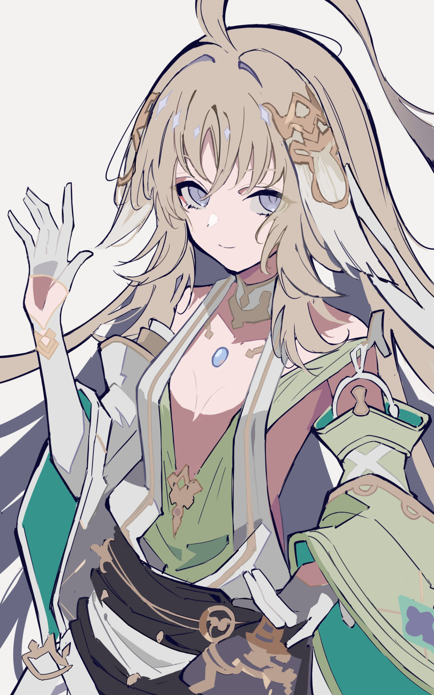 1girl, absurdres, ahoge, animal_ears, armpits, bhaisa_(granblue_fantasy), breasts, commentary_request