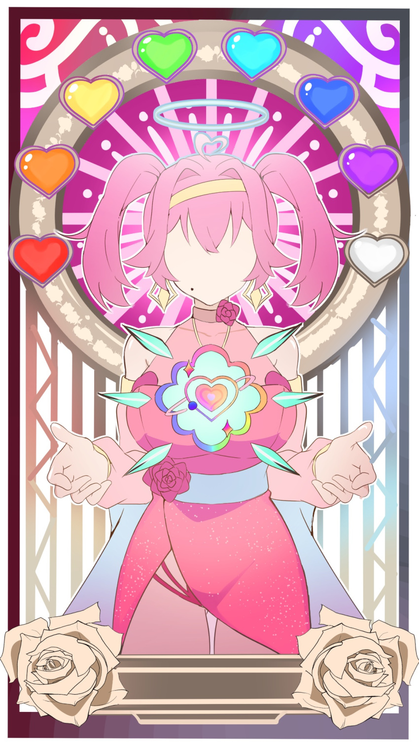 1girl, ahoge, angel, armband, artliel, ashliel_ailove, asymmetrical_legwear, blue_sash