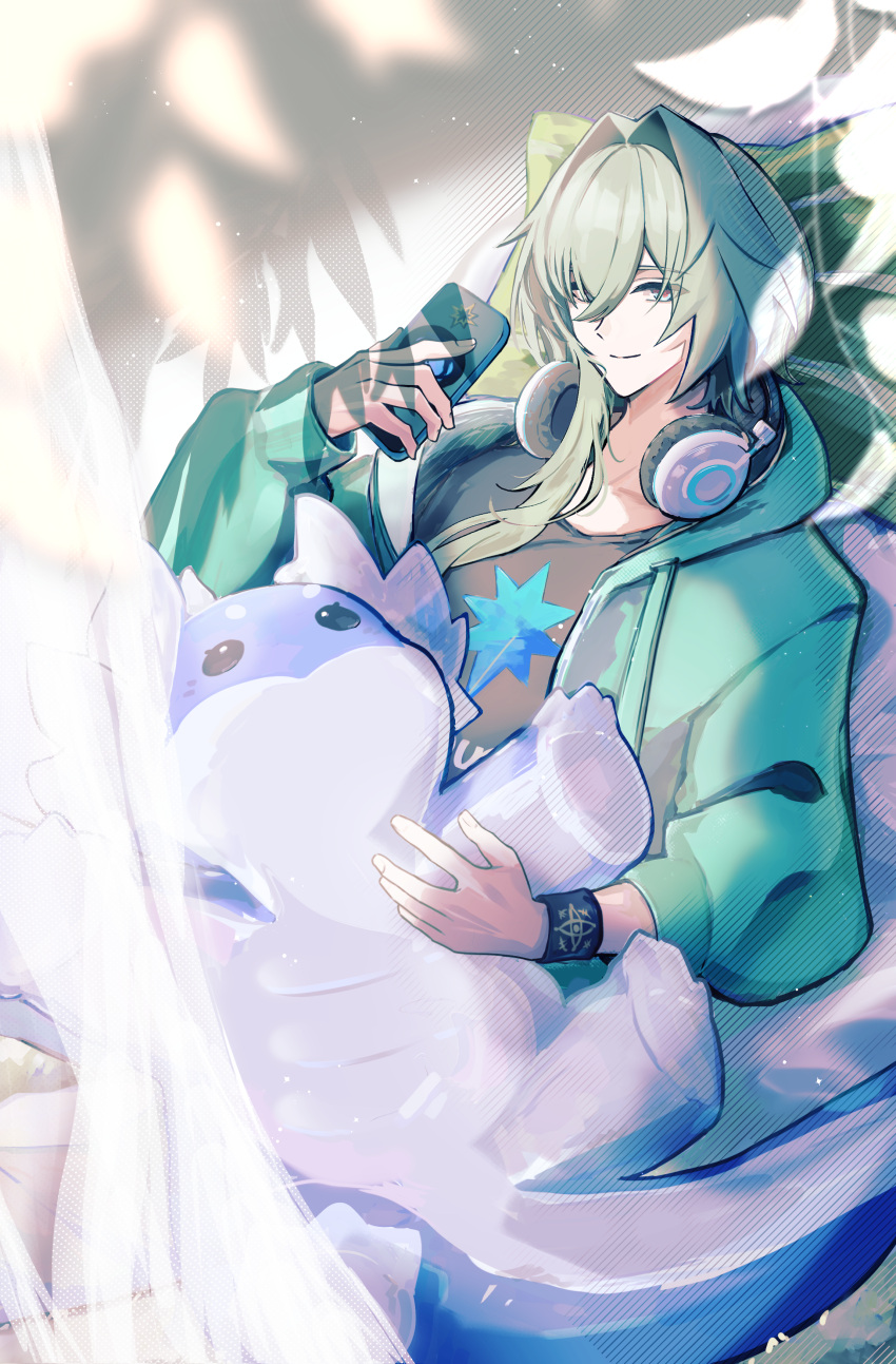 1boy, 3vvv3, absurdres, alternate_costume, anaxa_(alternate_spacetime)_(honkai:_star_rail), anaxa_(honkai:_star_rail), black_shirt, blue_eyes