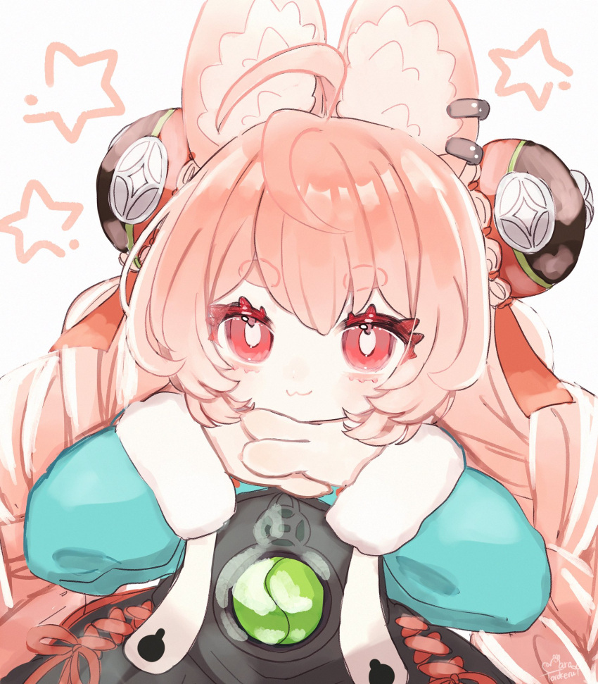1girl, :3, ahoge, animal_ear_fluff, animal_ear_piercing, animal_ears, braid, braided_twintails