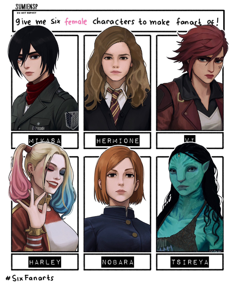6+girls, arcane:_league_of_legends, arcane_vi, artist_name, black_hair, black_robe, black_shirt, blonde_hair