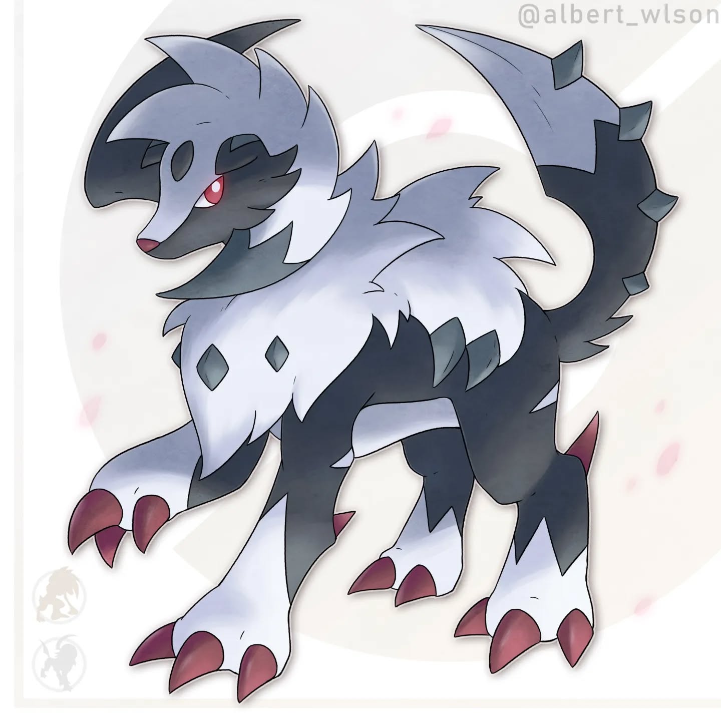 absol, albrt-wlson, animal_focus, bright_pupils, claws, commentary, commission, english_commentary