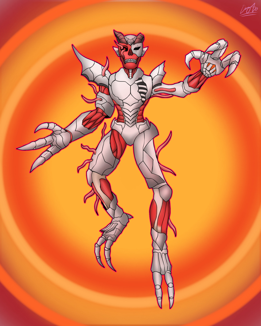 1boy, 2025, claws, demon, demon_boy, evil, exposed_muscle, horns
