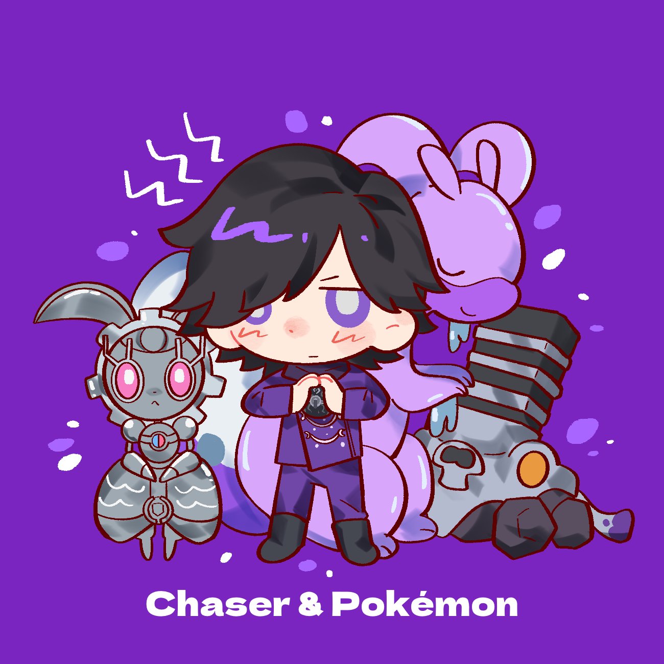1boy, 2786867956wuyu, animification, black_hair, bright_pupils, chase_(kamen_rider_drive), chinese_commentary, closed_eyes