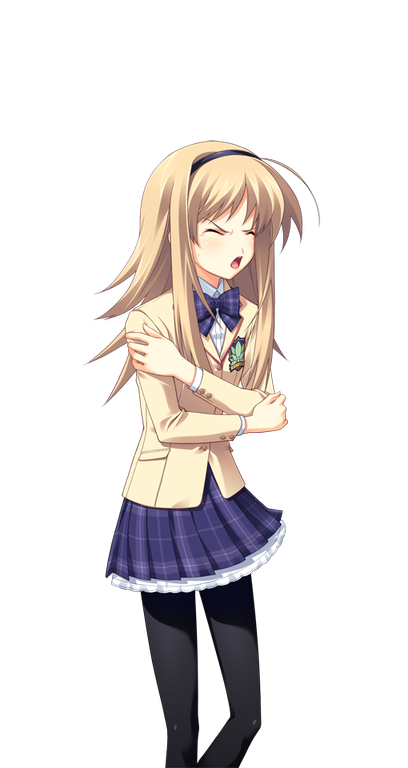 1girl, ahoge, arms_around_self, black_hairband, black_pantyhose, blazer, blonde_hair, bow
