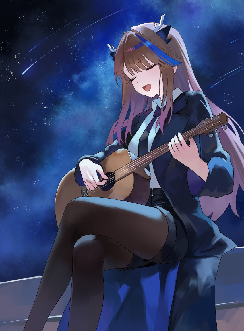 1girl, absurdres, airi_kanna, belt, black_belt, black_coat, black_necktie, black_shorts
