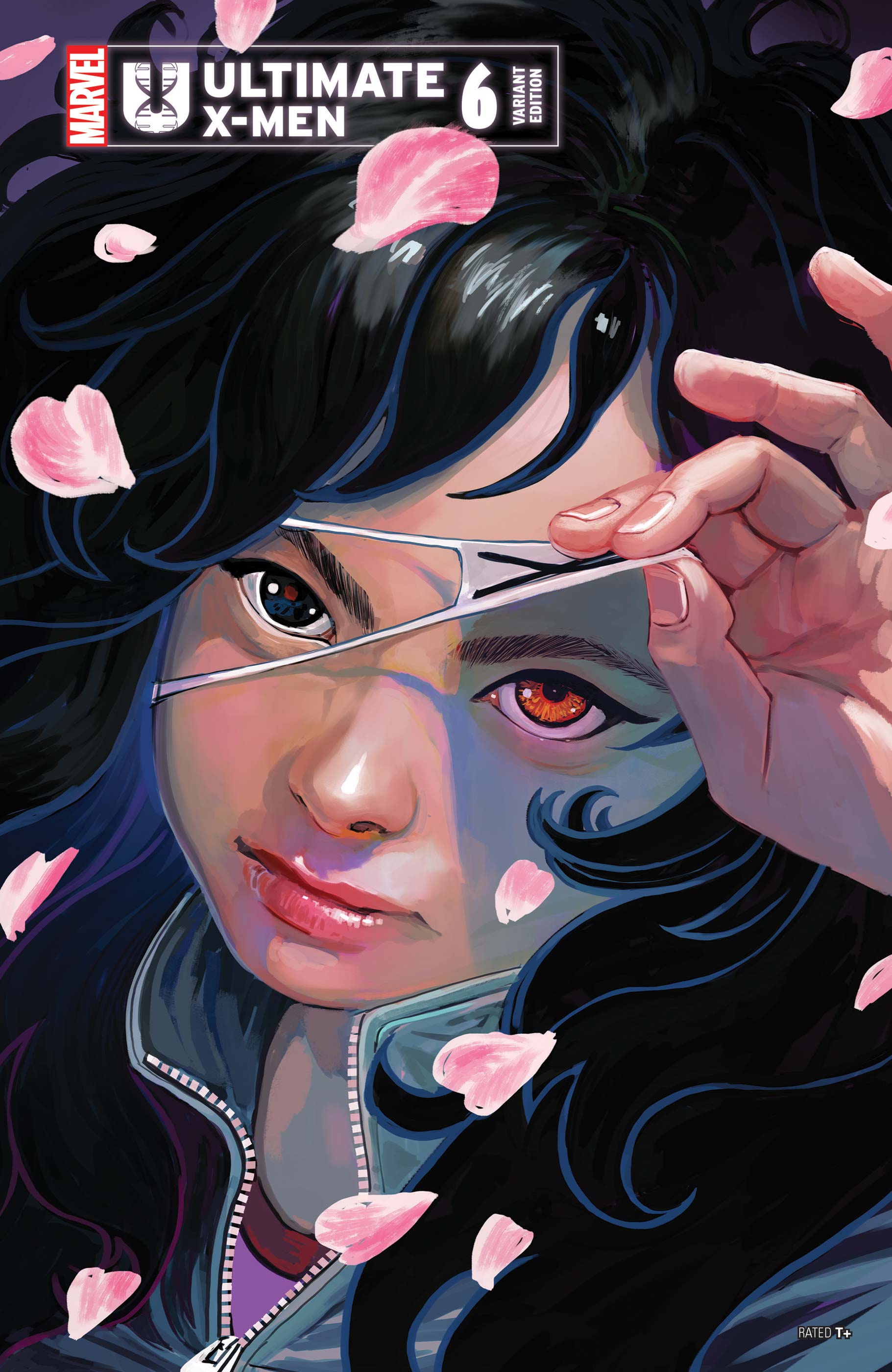 1girl, absurdres, aqua_jacket, black_hair, blue_eyes, comic_cover, company_name, copyright_logo