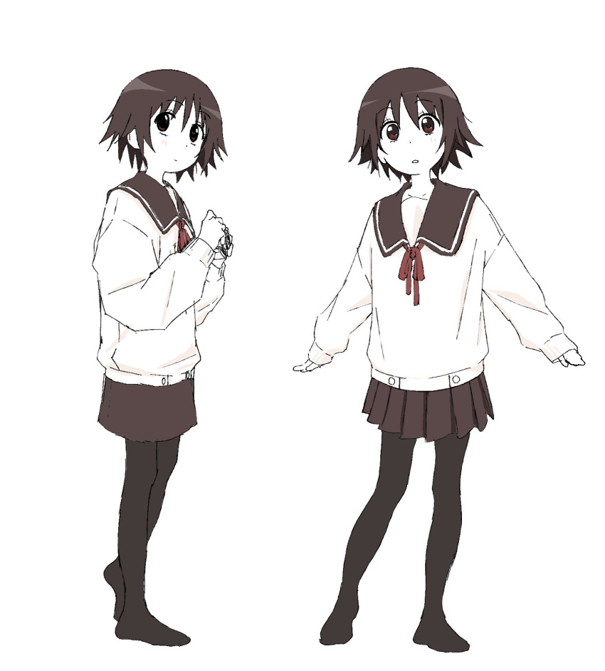 1girl, camera, closed_mouth, commentary_request, dot_mouth, full_body, greyscale, highres