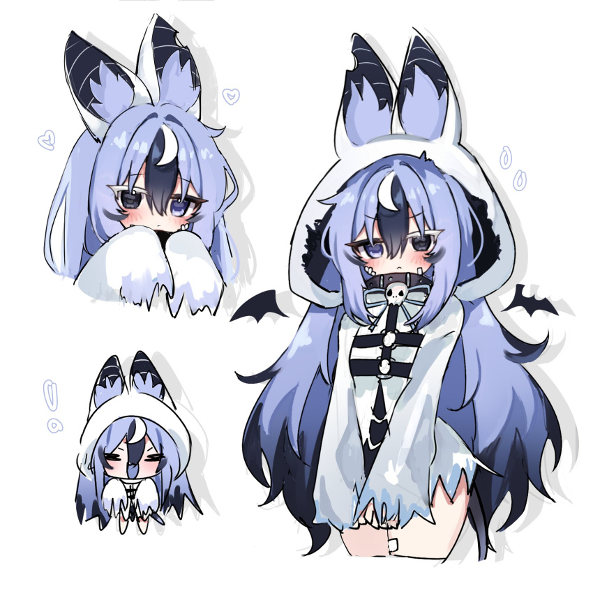 !, 1girl, :/, :d, ahoge, animal_ear_fluff, animal_ears, bandaid