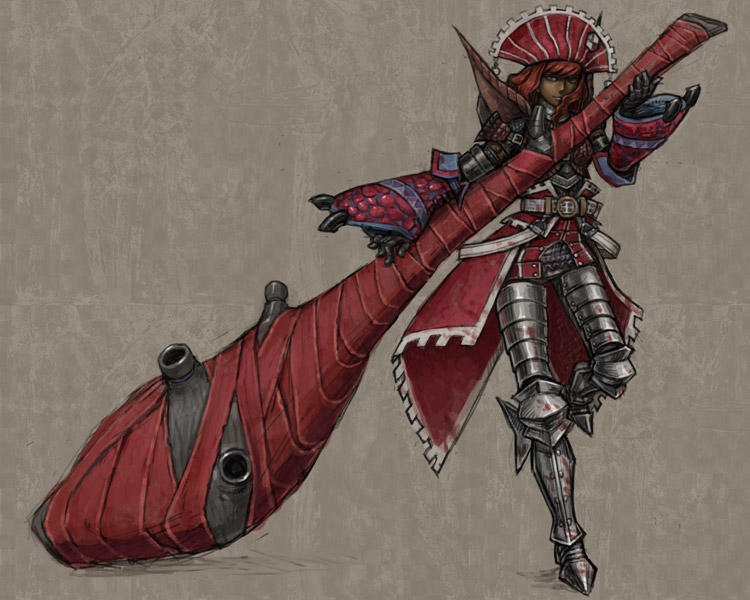 alternate_color, bandages, belt, blunt_weapon, capcom, chameleos_(armor), club, dark_skin