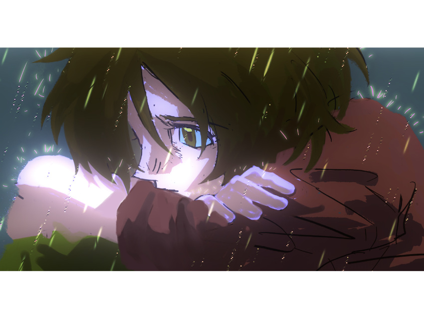 1boy, absurdres, brown_eyes, brown_hair, closed_mouth, hair_between_eyes, highres, letterboxed