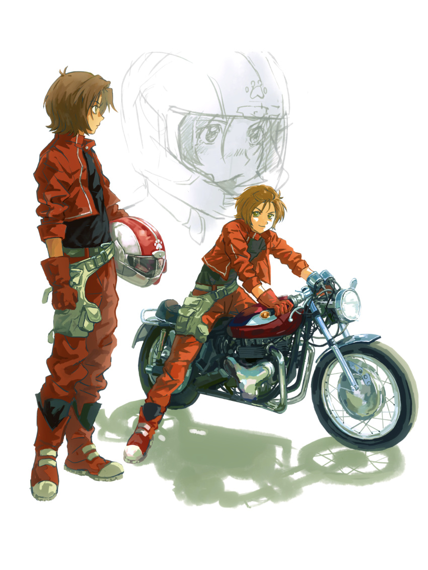 1girl, absurdres, belt, black_skirt, boots, brown_hair, closed_mouth, full_body