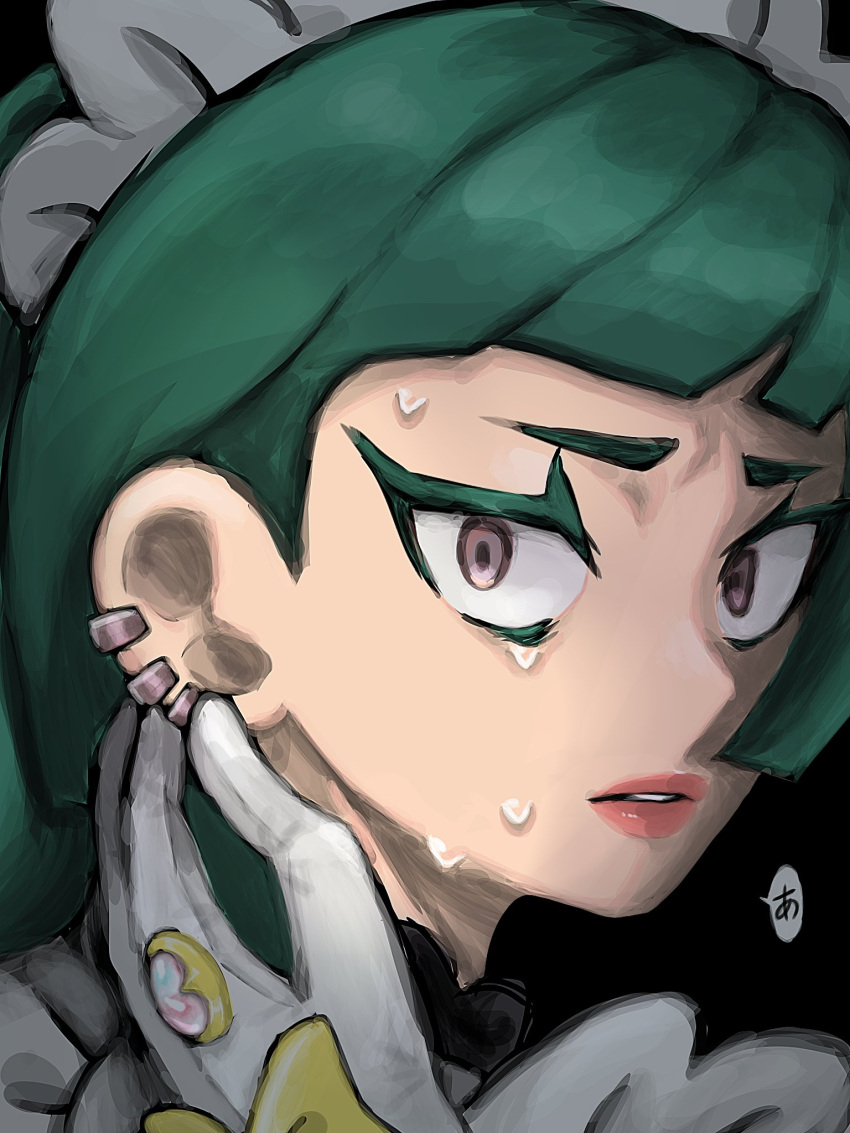 2girls, bow, braid, braided_ponytail, colored_eyelashes, commentary_request, ear_fondling, earrings