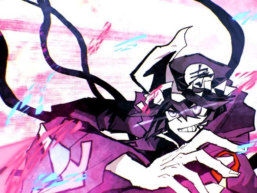 1other, androgynous, arrow_print, black_shirt, cable, chinese_commentary, collared_shirt, commentary_request