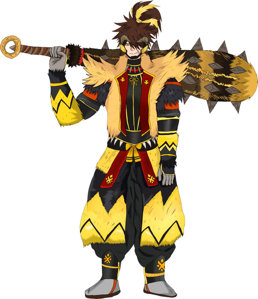 absurdres, brown_hair, commentary, english_commentary, highres, monster_hunter_(character), monster_hunter_(series), monster_hunter_freedom_unite