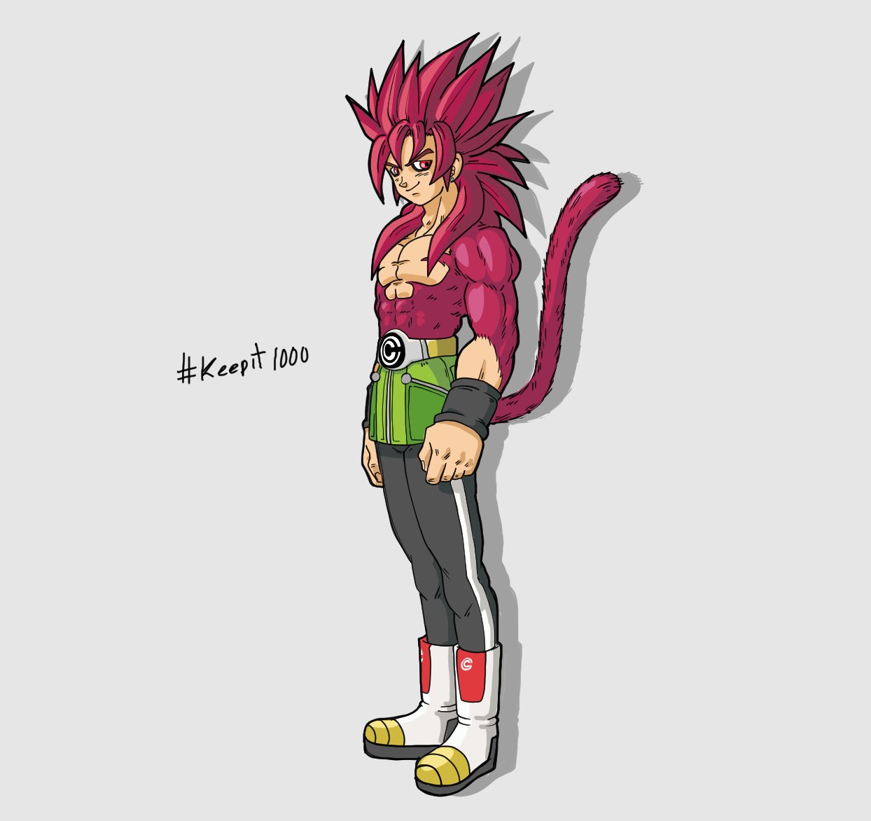 1boy, alternate_form, belt, black_pants, boots, character_request, degodraws, dragon_ball