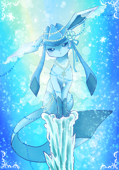 :<, blue_background, blue_eyes, blue_theme, commentary_request, flower, fukuwan, gem