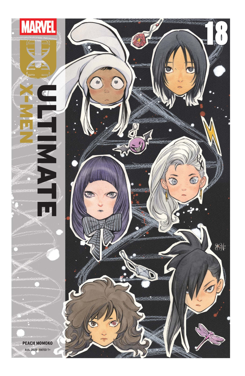 6+girls, absurdres, animal_ears, artist_name, bags_under_eyes, big_hair, black_eyes, black_hair