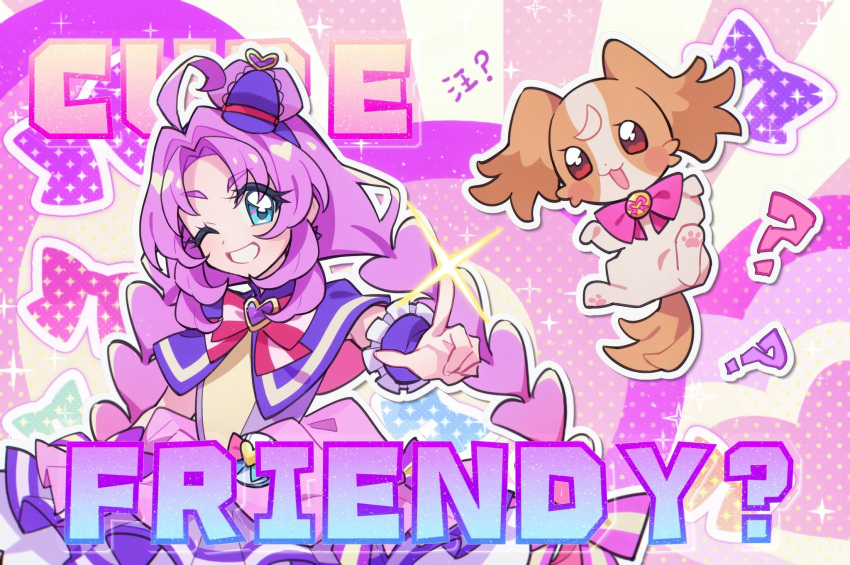 1girl, :3, :d, ;d, ?, ahoge, aka_tsy, akechi_anna