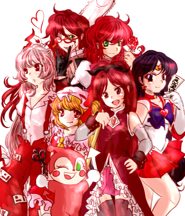 anpanman, bishoujo_senshi_sailor_moon, character_request, color_connection, crossover, dokin-chan, dokinchan, flandre_scarlet