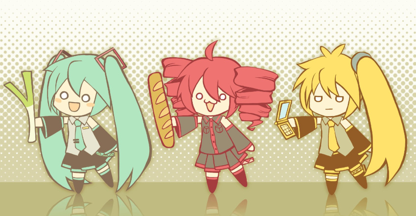 3girls, :3, :d, :|, ahoge, akita_neru, antenna_hair, aqua_hair