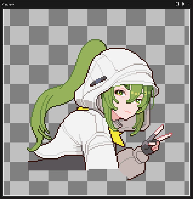 1girl, arknights, arknights:_endfield, art_program_in_frame, black_gloves, checkered_background, closed_mouth, commentary