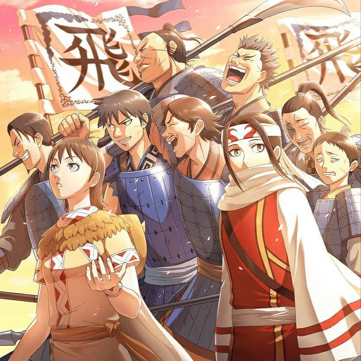 karyou_ten, kingdom, kyoukai_(kingdom), long_hair, multiple_boys, multiple_girls, shin_(kingdom), short_hair