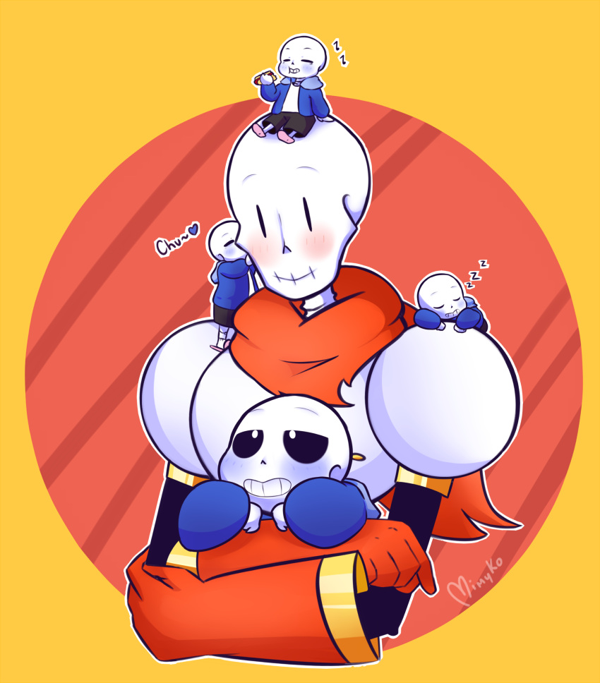 2016, 2d, 5boys, alternate_size, armor, artist_name, black_shorts, blue_blush