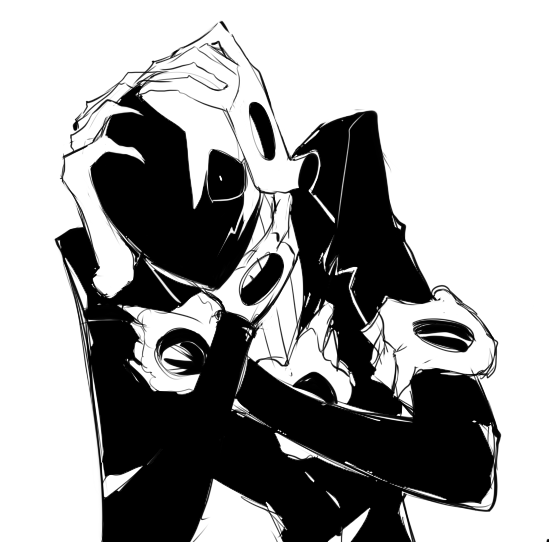 1boy, 2021, 2d, arm_grab, black_coat, clutching_chest, coat, digital_media