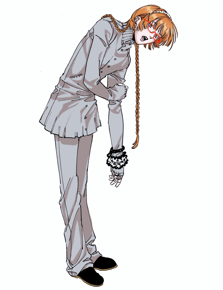 1other, 9t4um0fpin35758, absurdres, androgynous, black_shoes, blue_eyes, blunt_bangs, braid