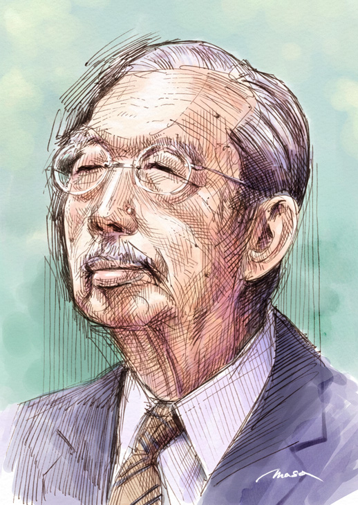 1boy, commentary_request, crosshatching, emperor_hirohito, facial_hair, glasses, grey_hair, hatching_(texture)