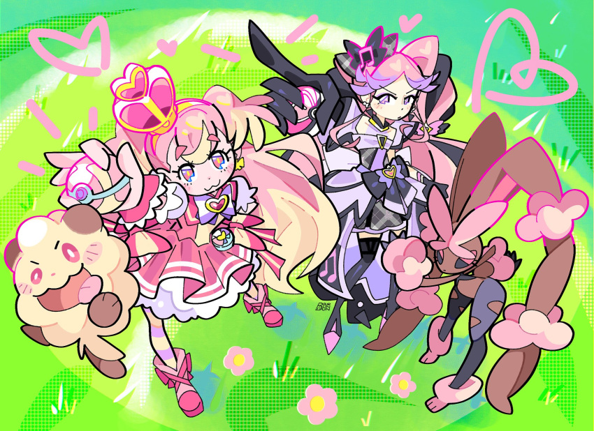 alternate_color, arched_crown, blonde_hair, bourbunbun, bow, brooch, crown, cure_kiss