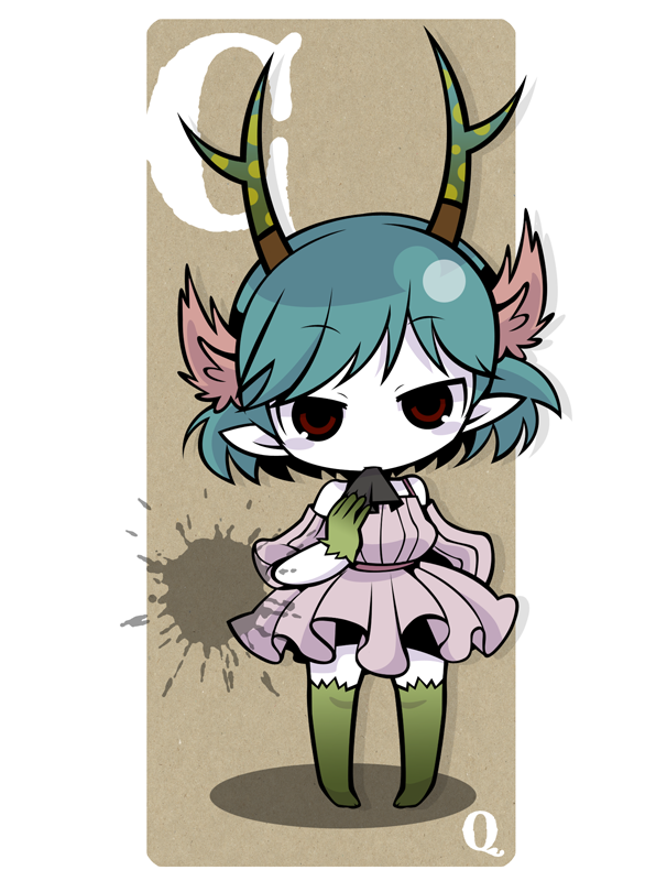 bare_shoulders, blue_hair, bob_cut, c_(control), c_the_money_of_soul_and_possibility_control, choker, dress, hair_ornament