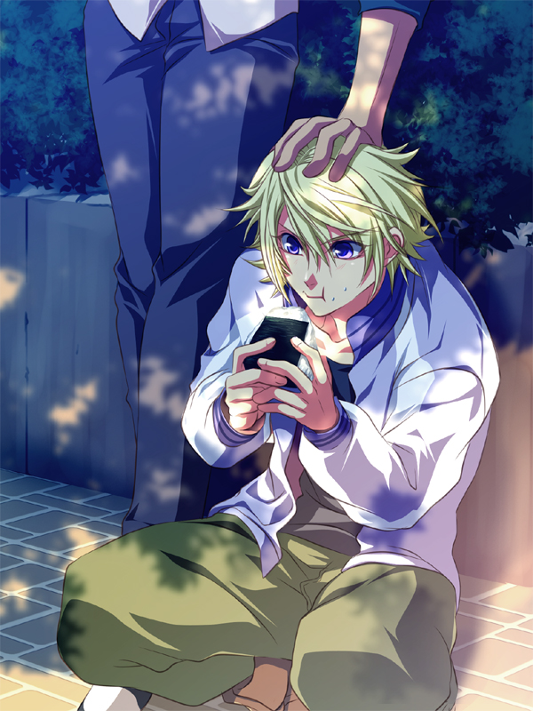 bad_id, blonde_hair, eating, food, ivan_karelin, jacket, kaburagi_t_kotetsu, killingrock