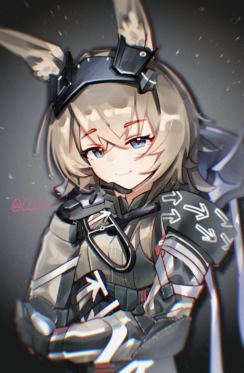 1girl, animal_ears, arknights, arknights:_endfield, arrow_(symbol), avywenna_(arknights), black_gloves, black_hairband