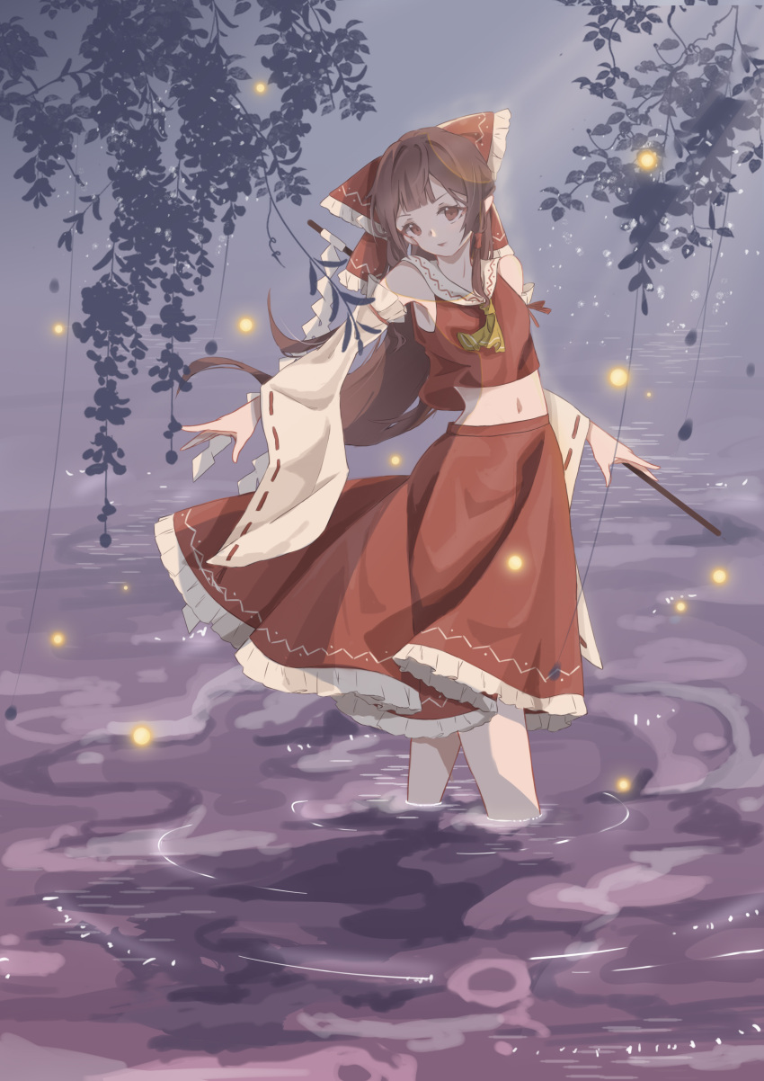 1girl, absurdres, ascot, bow, breasts, brown_eyes, brown_hair, commentary_request
