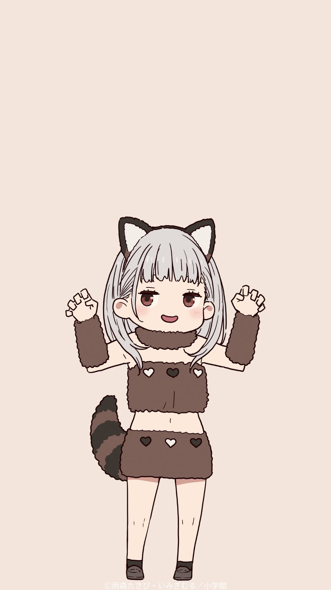 1girl, animal_ears, bare_shoulders, blush, brown_background, brown_eyes, brown_shirt, brown_skirt