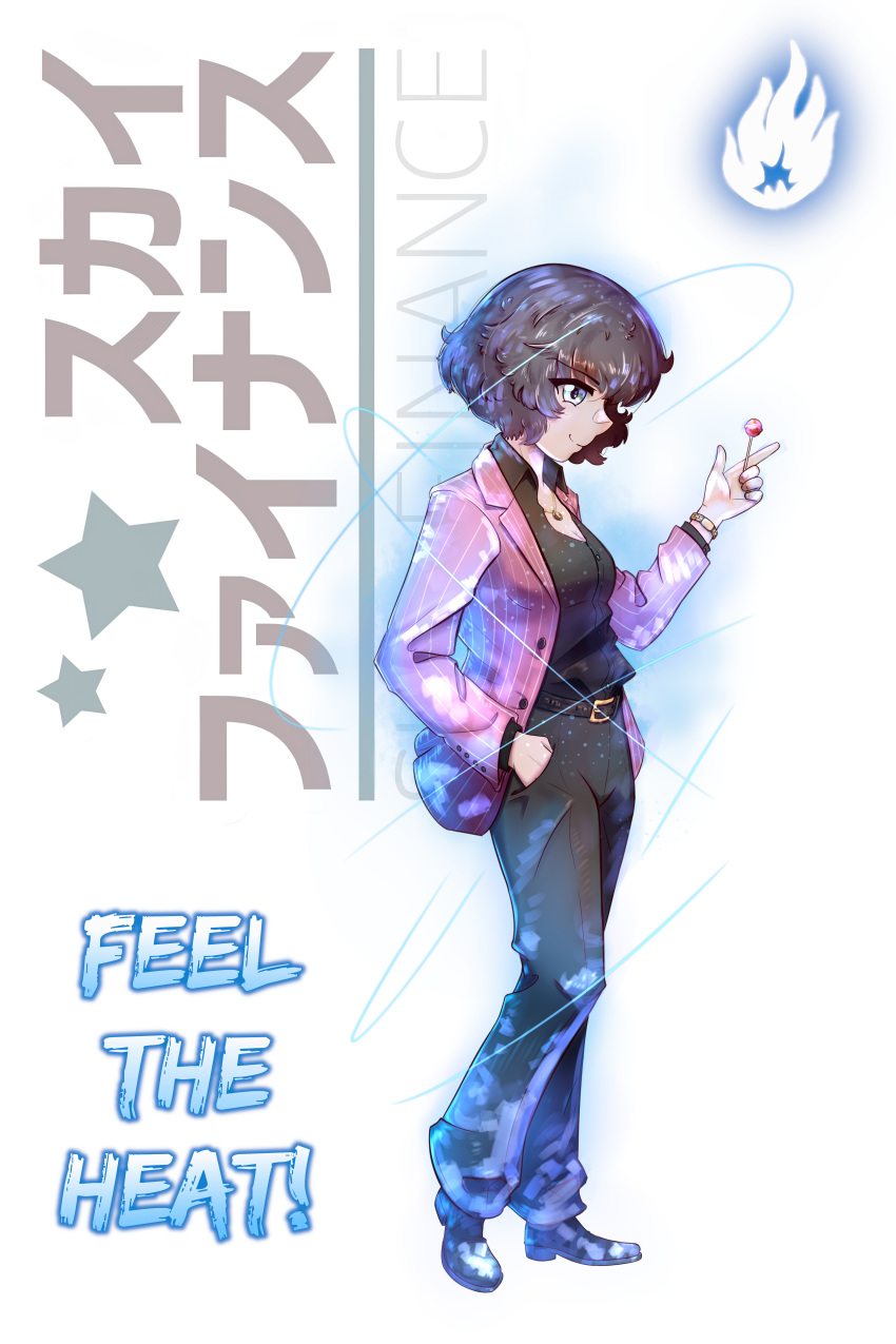 1girl, absurdres, akiyama_shun, akiyama_shun_(cosplay), akiyama_yukari, belt, belt_buckle, black_belt