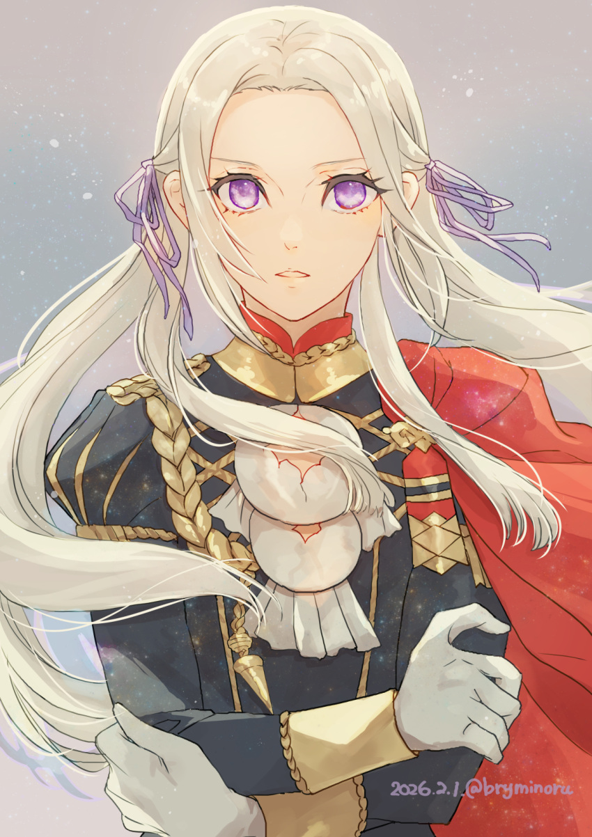 1girl, artist_name, blonde_hair, bryminoru, capelet, clothing_cutout, commentary_request, dated