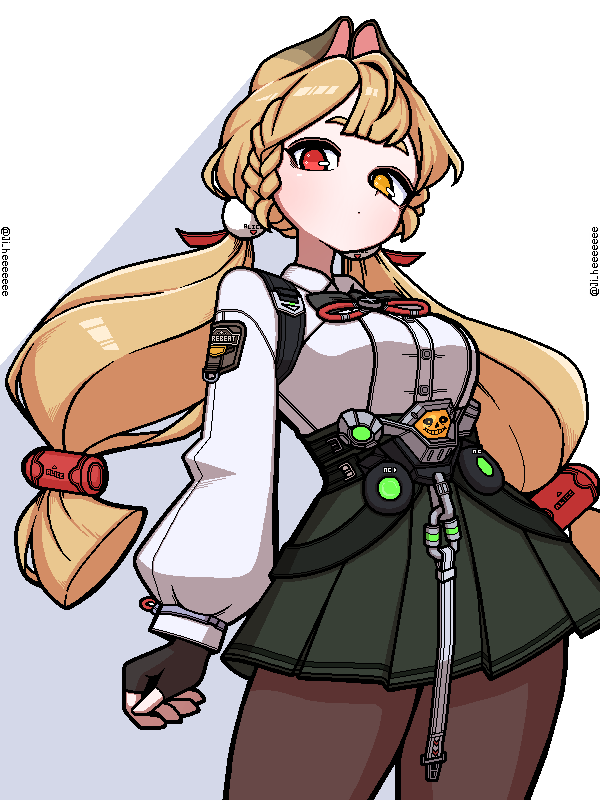 1girl, alice_thymefield, animal_ears, artist_name, black_gloves, blonde_hair, breasts, brown_pantyhose